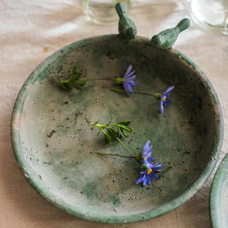 Green Iron Tray Bird Decorative Tray