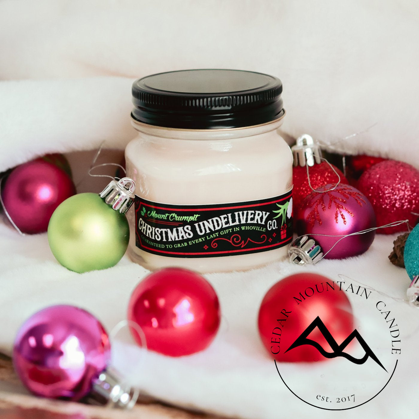 Grinch Christmas Undelivery Mason Jar Soy Candle - Winter Scents