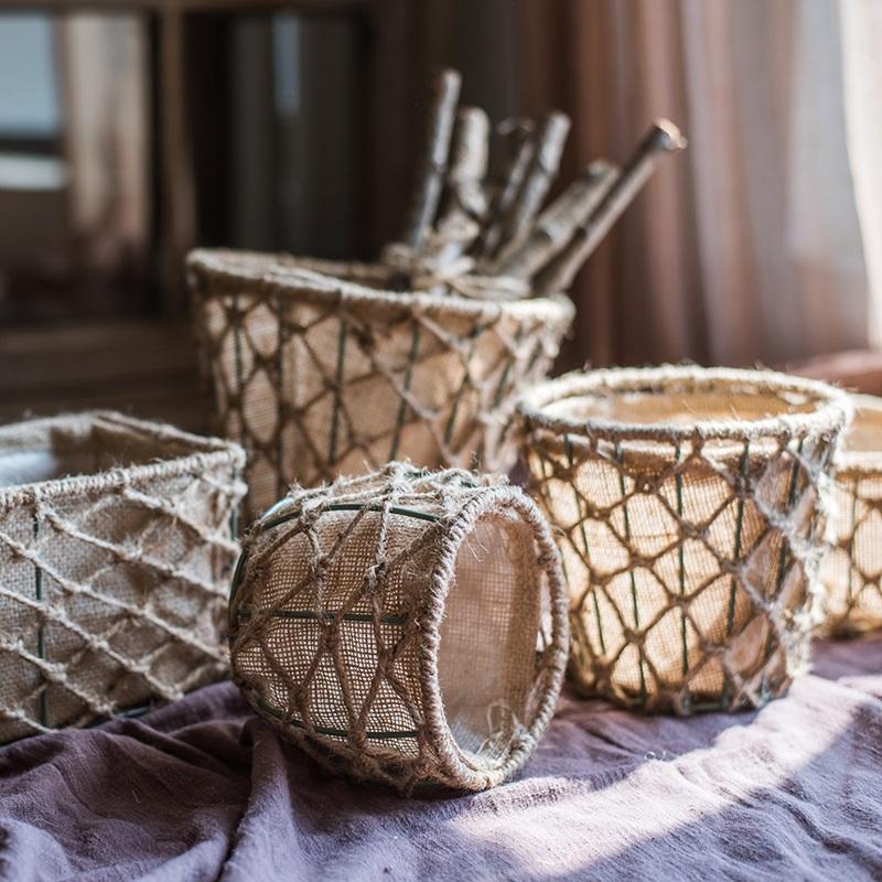 Handmade Hemp Basket Randomly Picked Set of 3