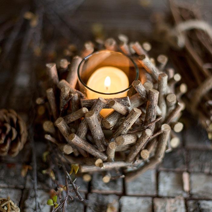 Handmade Wood Candle Holder