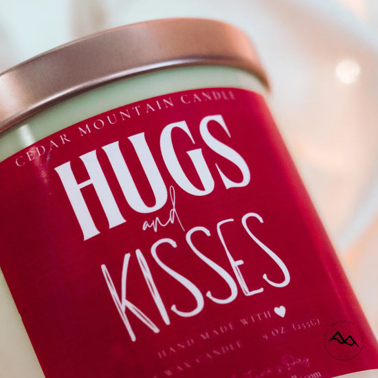 Hugs & Kisses - Valentine's Day Soy Candle - 9 oz Whiskey Glass Jar - Choose Your Scent