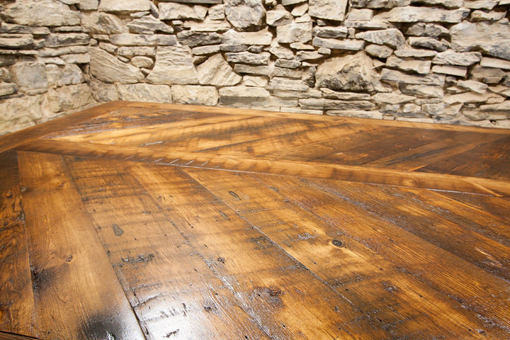 Reclaimed Barnwood Chevron Dining Table