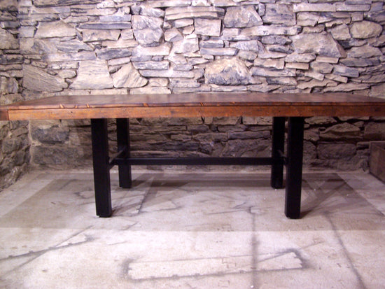 Industrial Reclaimed Heart Pine Dining Table