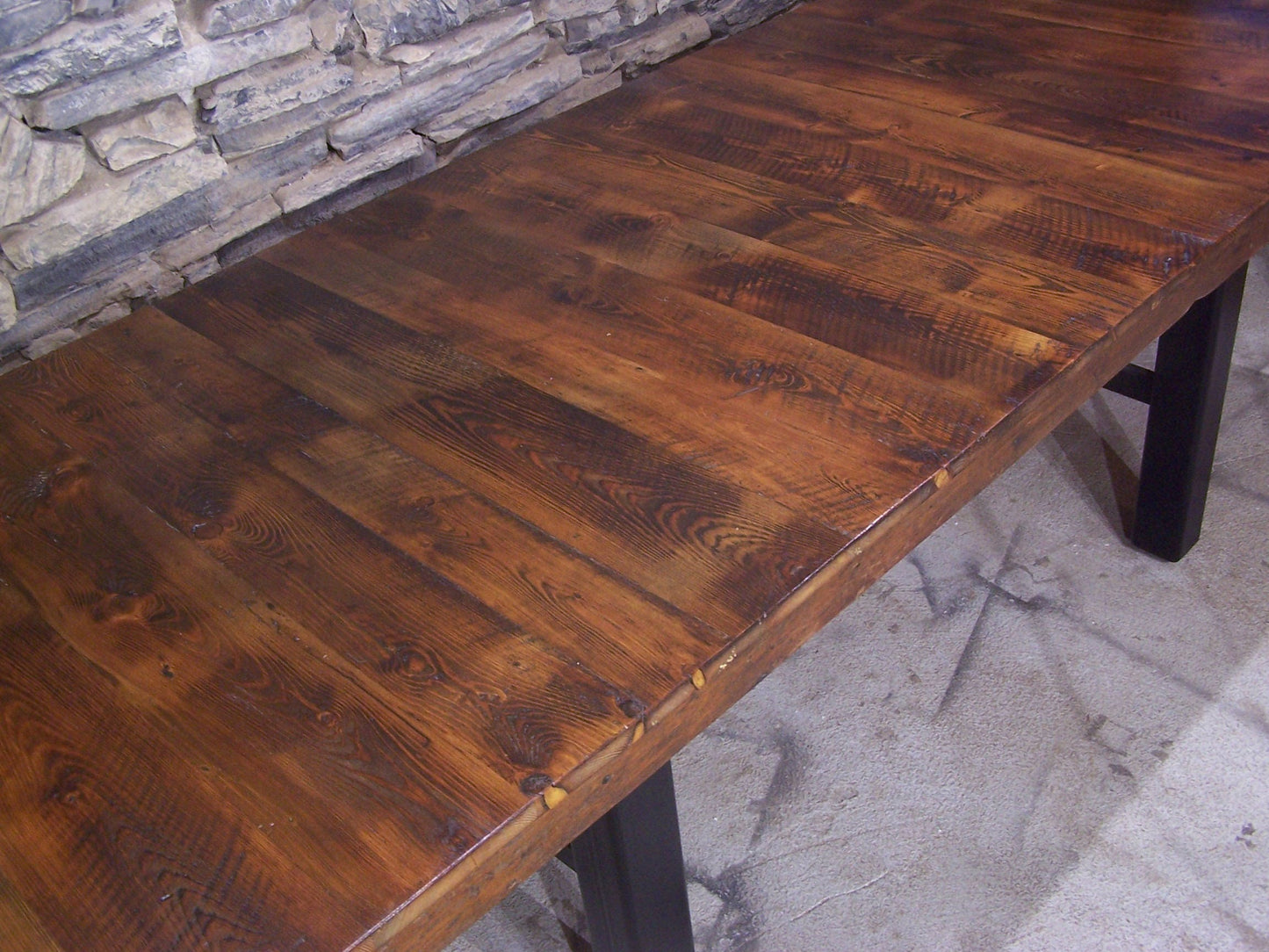 Industrial Reclaimed Heart Pine Dining Table