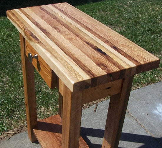 Small Butcher Block Kitchen Island with Drawer & Shelf