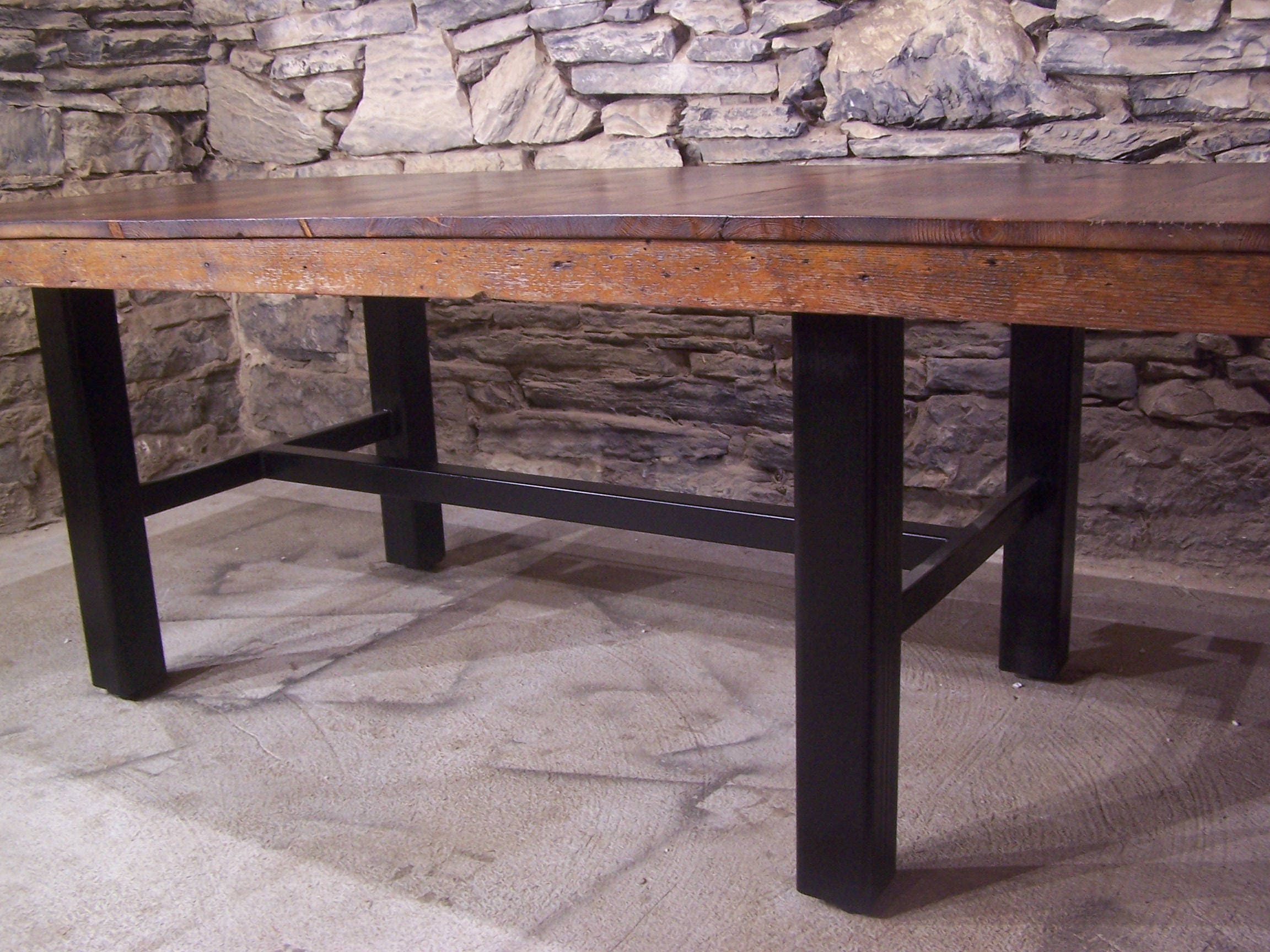 Industrial Reclaimed Heart Pine Dining Table