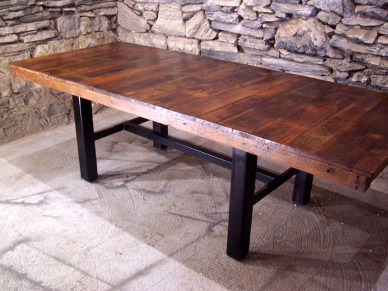 Industrial Reclaimed Heart Pine Dining Table