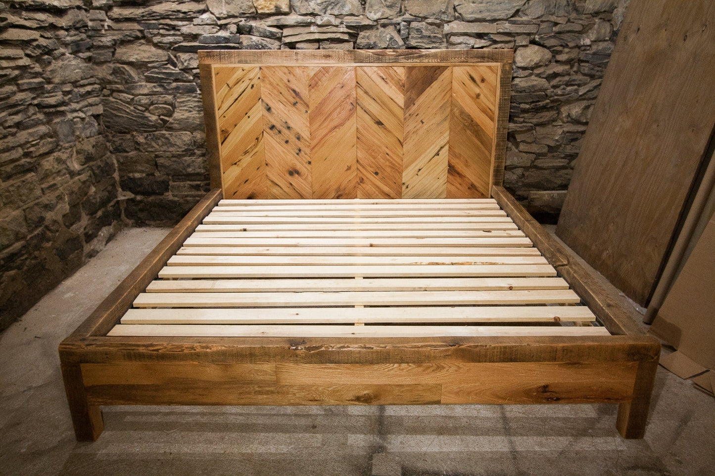 "The Chevron" Reclaimed Wood Panel Bed