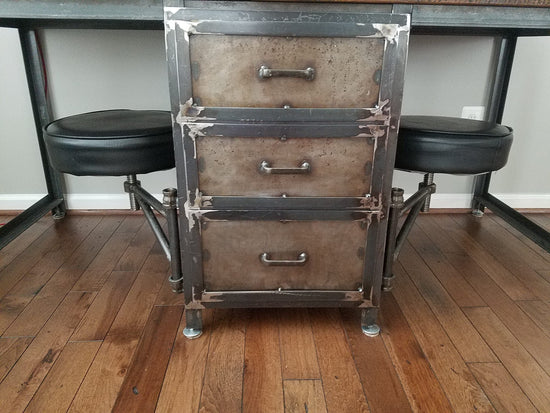 Industrial Reclaimed Wood Desk with Drawers