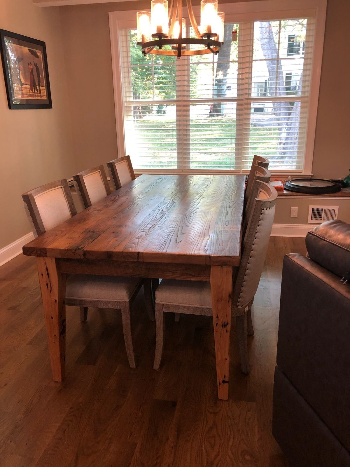 Farmhouse Reclaimed Wormy Chestnut Kitchen Table