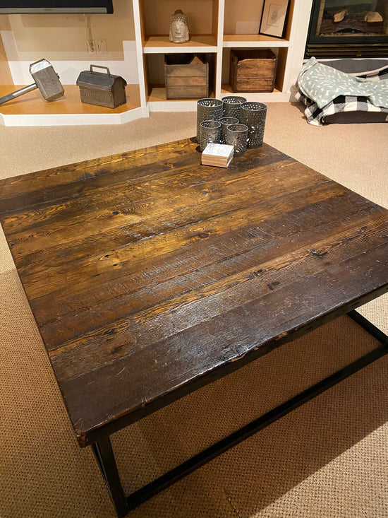 Reclaimed Wood Square Coffee Table