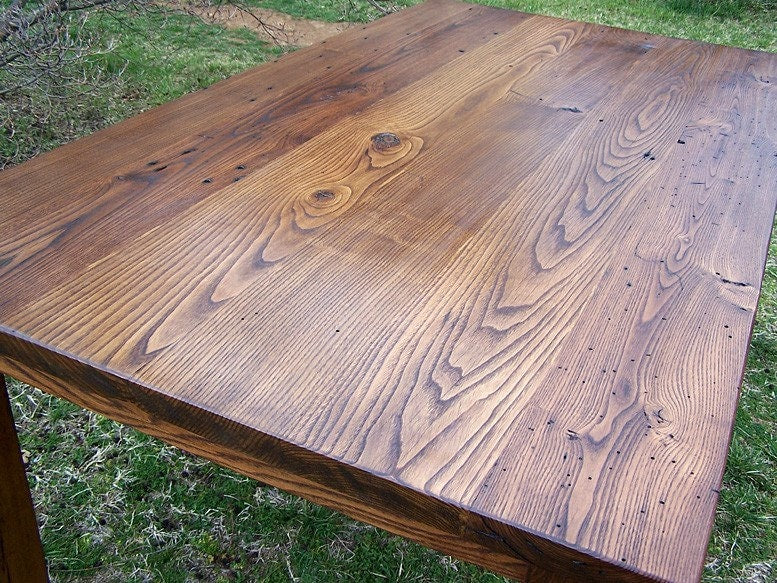 Farmhouse Reclaimed Wormy Chestnut Kitchen Table