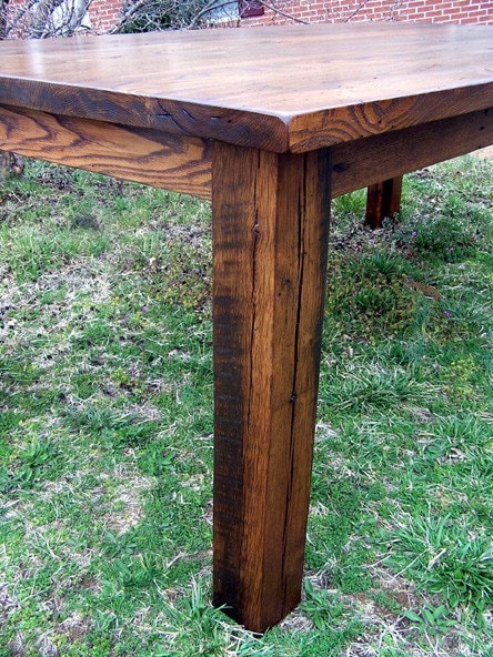 Farmhouse Reclaimed Wormy Chestnut Kitchen Table