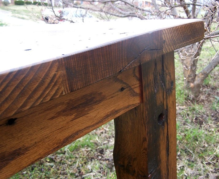 Farmhouse Reclaimed Wormy Chestnut Kitchen Table