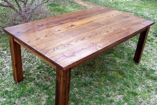 Farmhouse Reclaimed Wormy Chestnut Kitchen Table