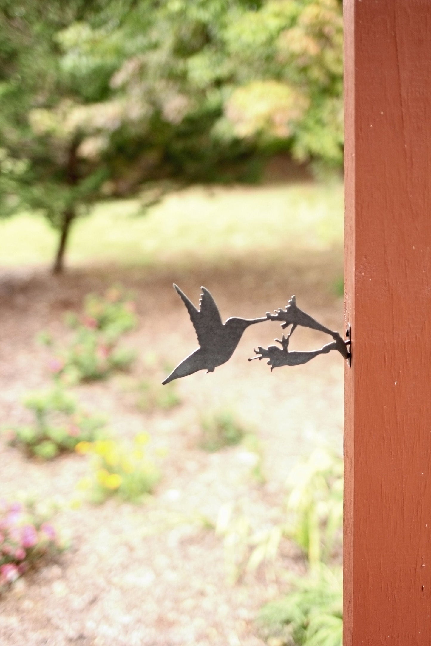 Metal Hummingbird Statue