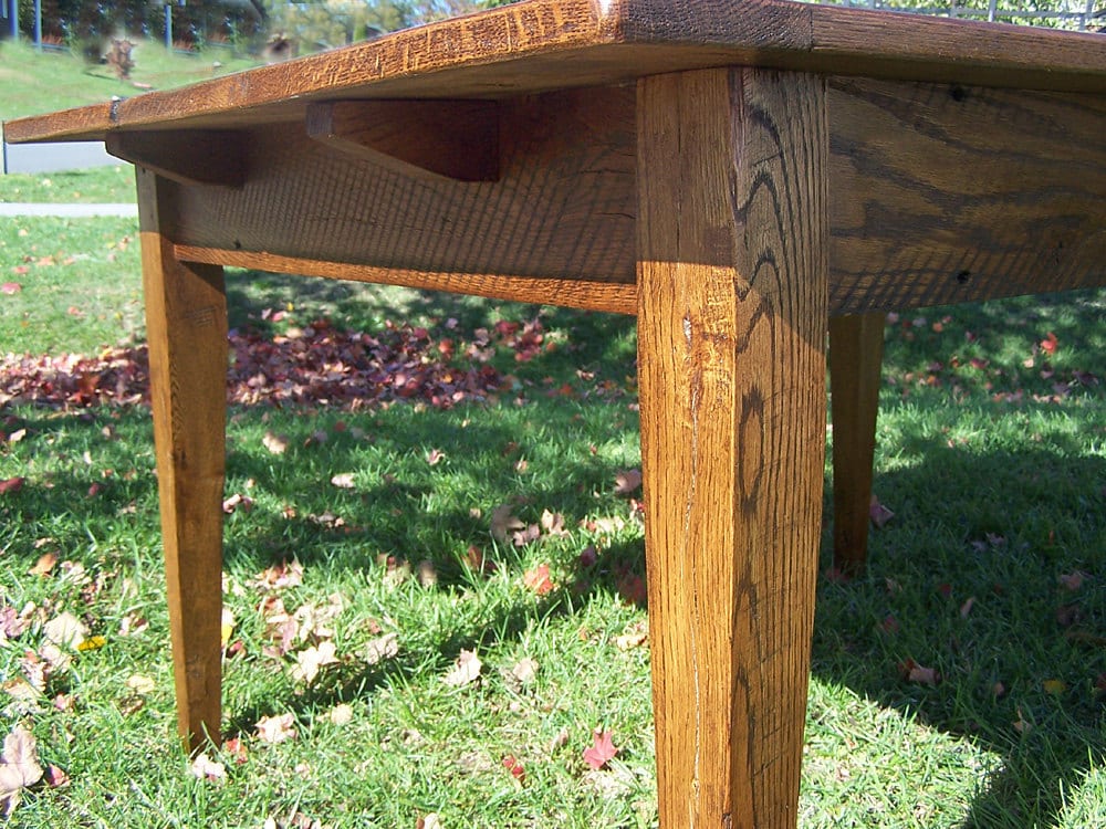 French Rustic Oak Farm Dining Table