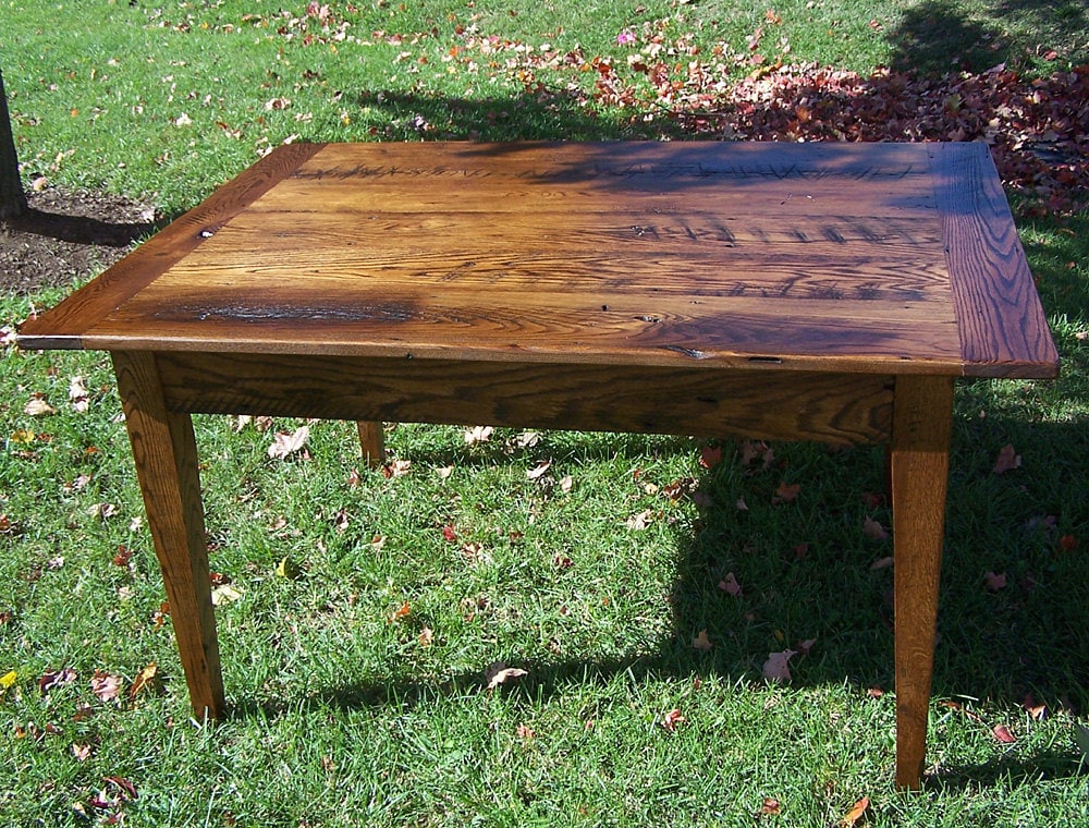 French Rustic Oak Farm Dining Table