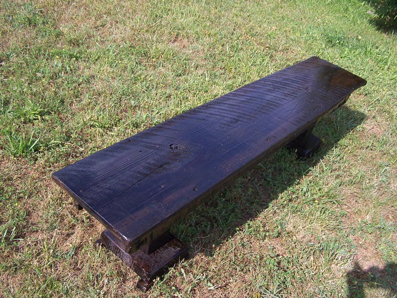 Dark Reclaimed Wood Bench