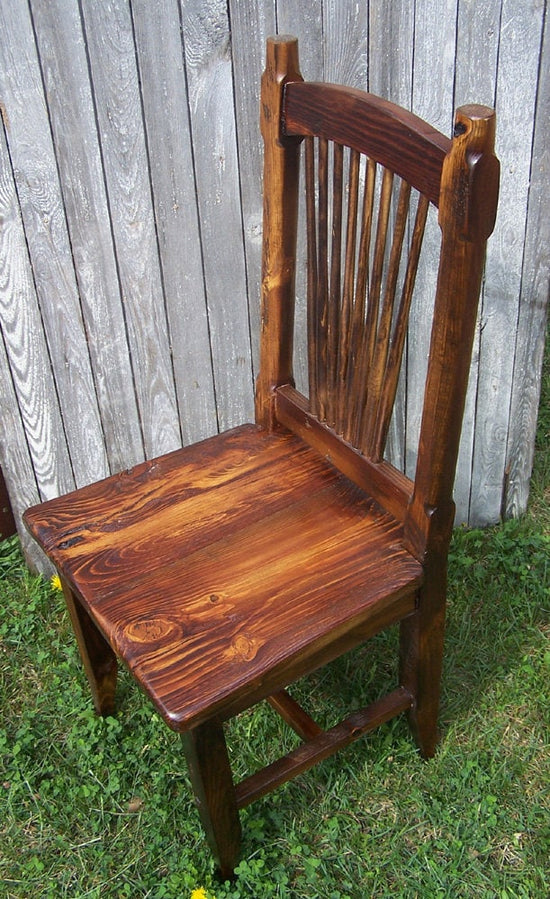 Rustic Spindle-back Heart Pine Dining Chair