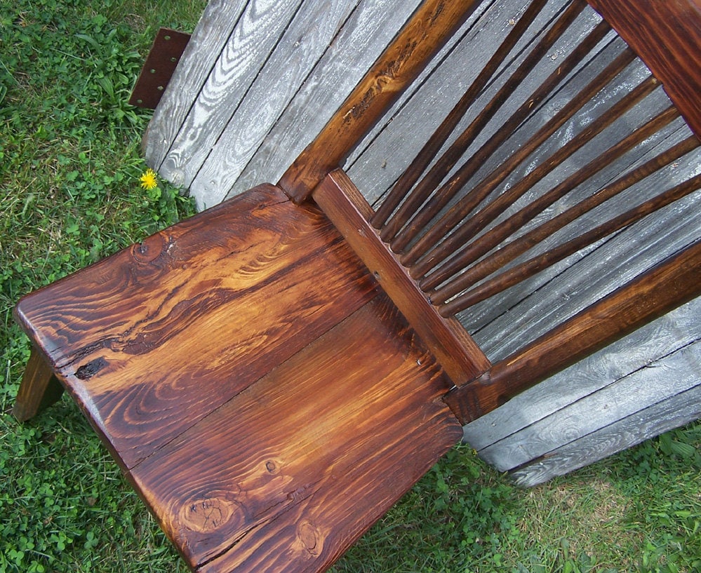 Rustic Spindle-back Heart Pine Dining Chair