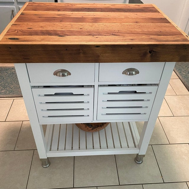 Reclaimed Wormy Chestnut Butcher Block Countertop