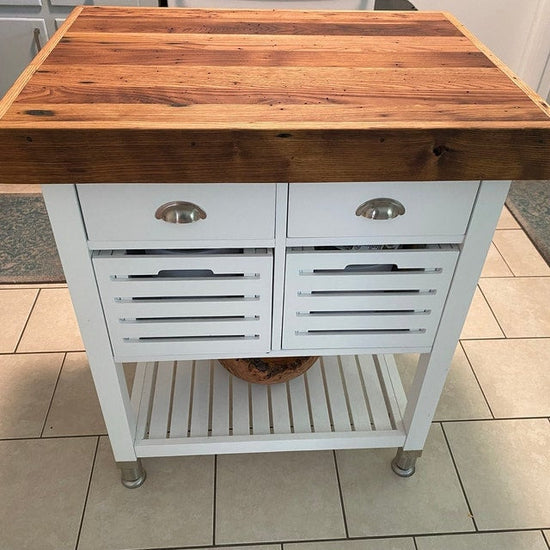 Reclaimed Wormy Chestnut Butcher Block Countertop