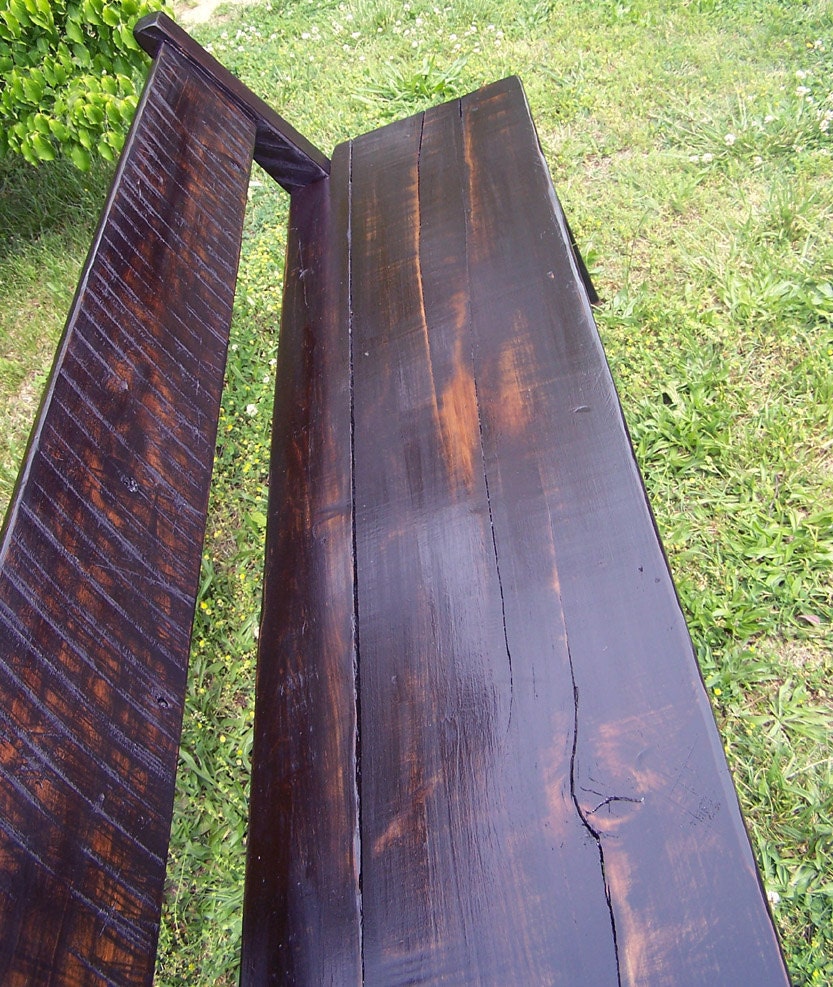 Reclaimed Barnwood Bench with Back