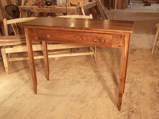 Reclaimed Chestnut Barnwood Writing Desk with Drawer