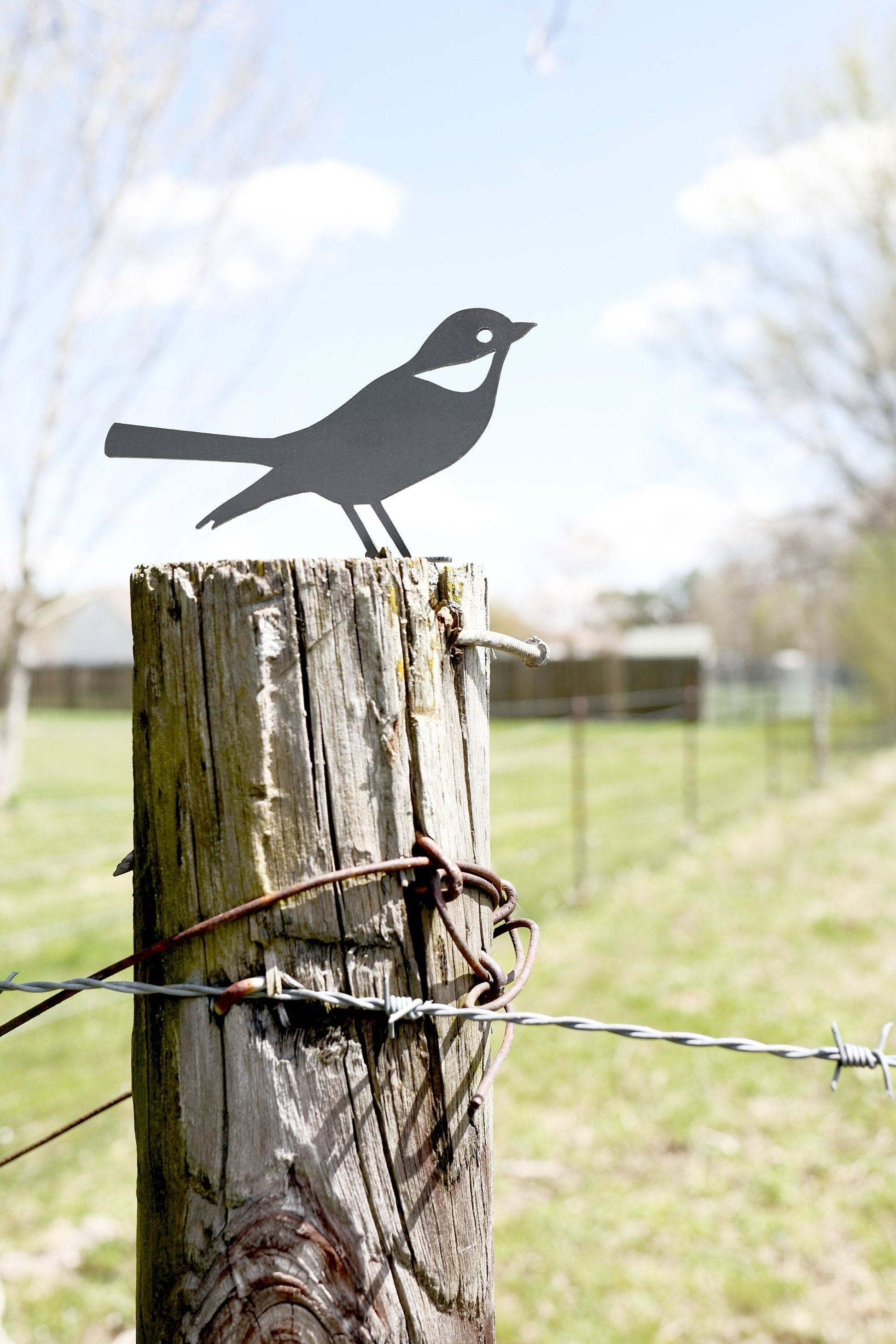 Metal Mockingbird / Robin Statue