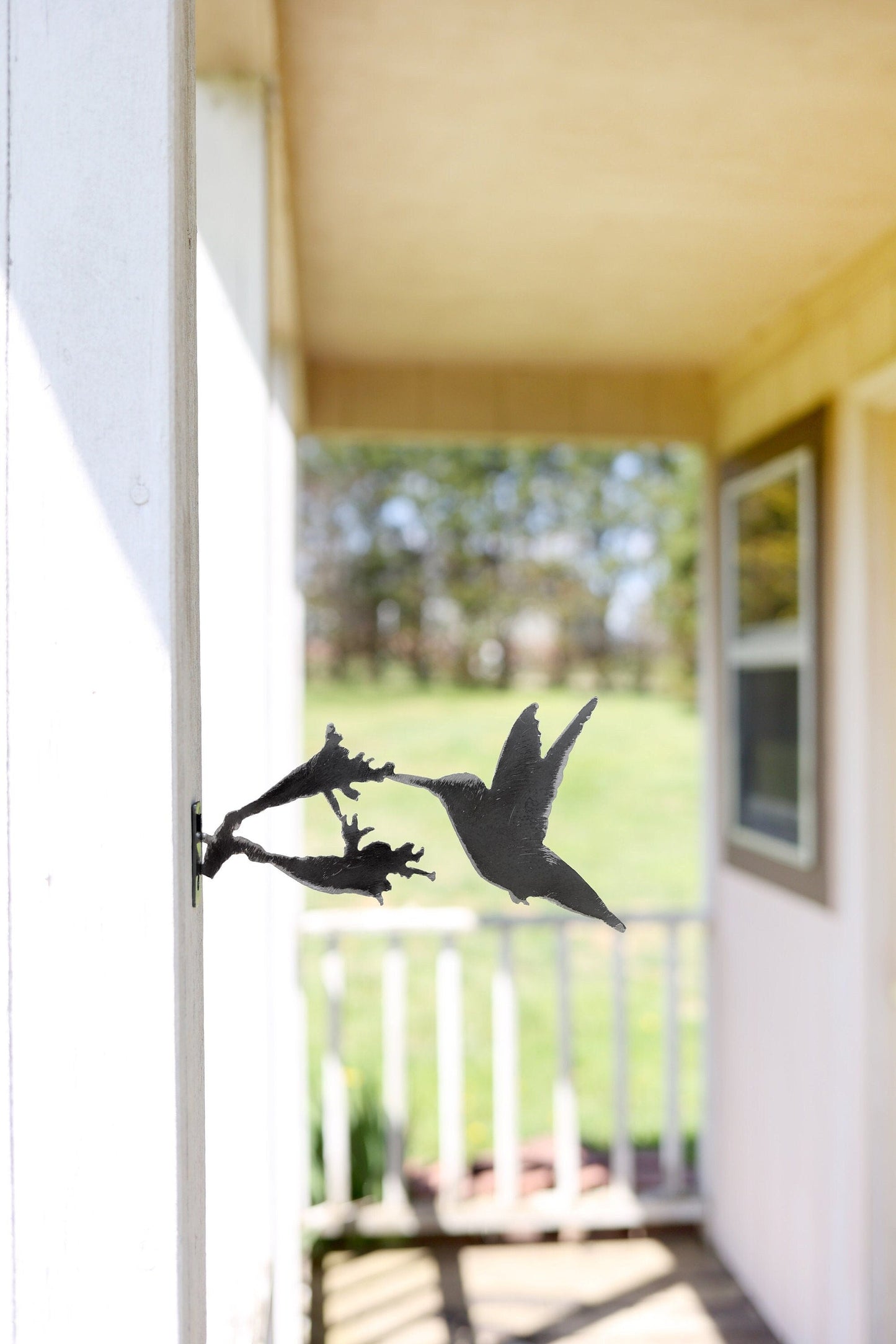 Metal Hummingbird Statue