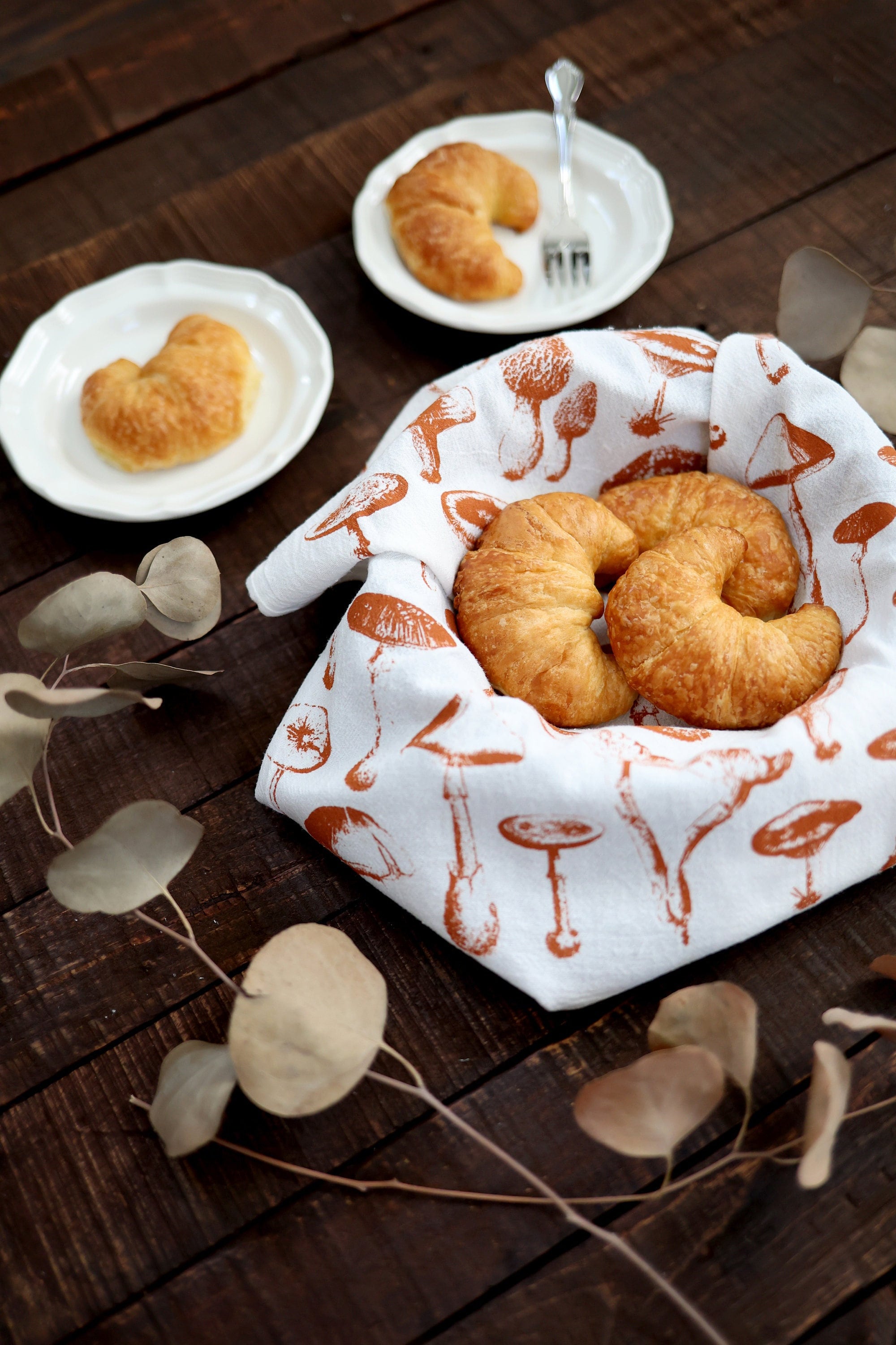 Mushroom Pattern Tea Towel