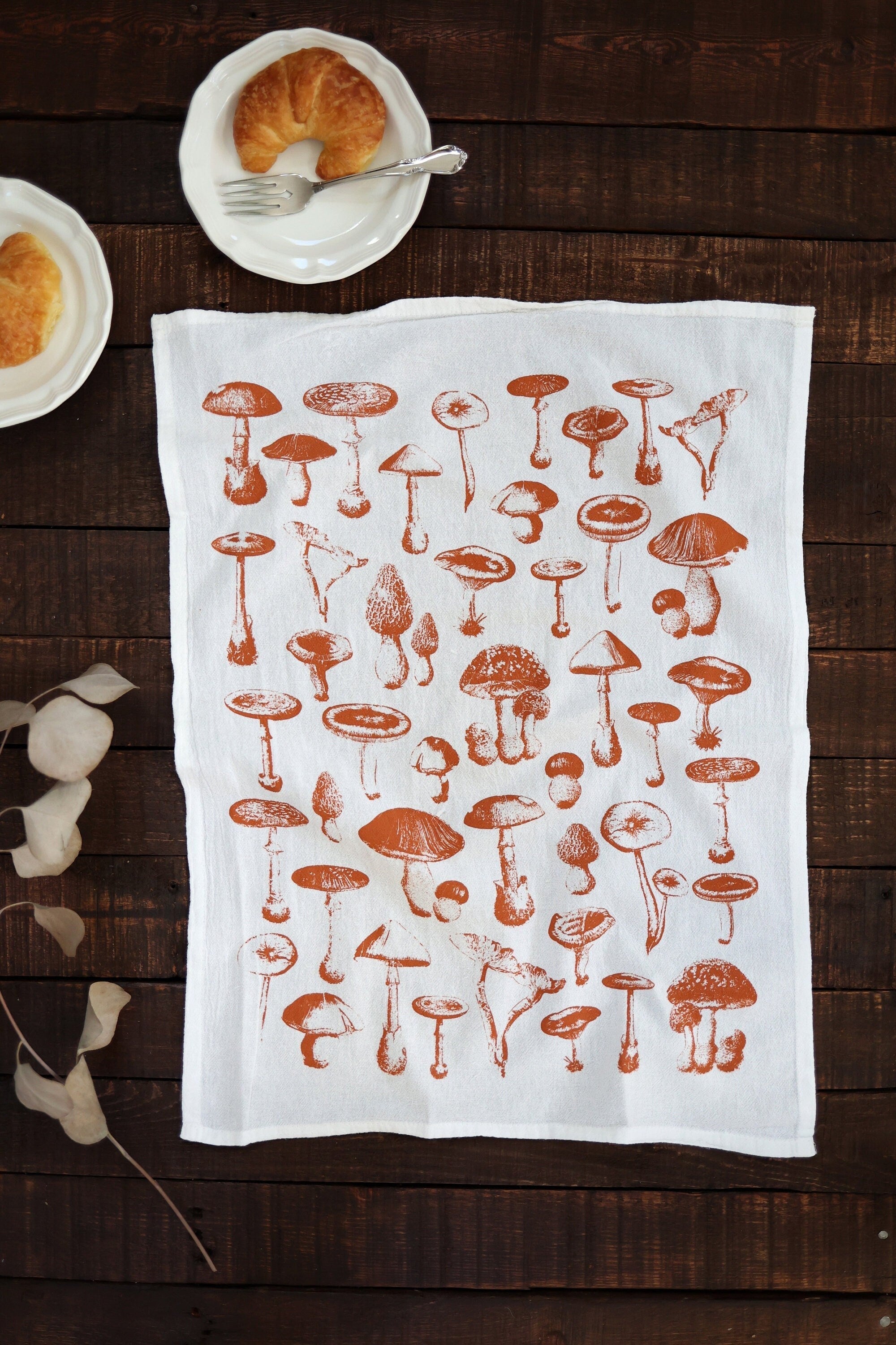 Mushroom Pattern Tea Towel