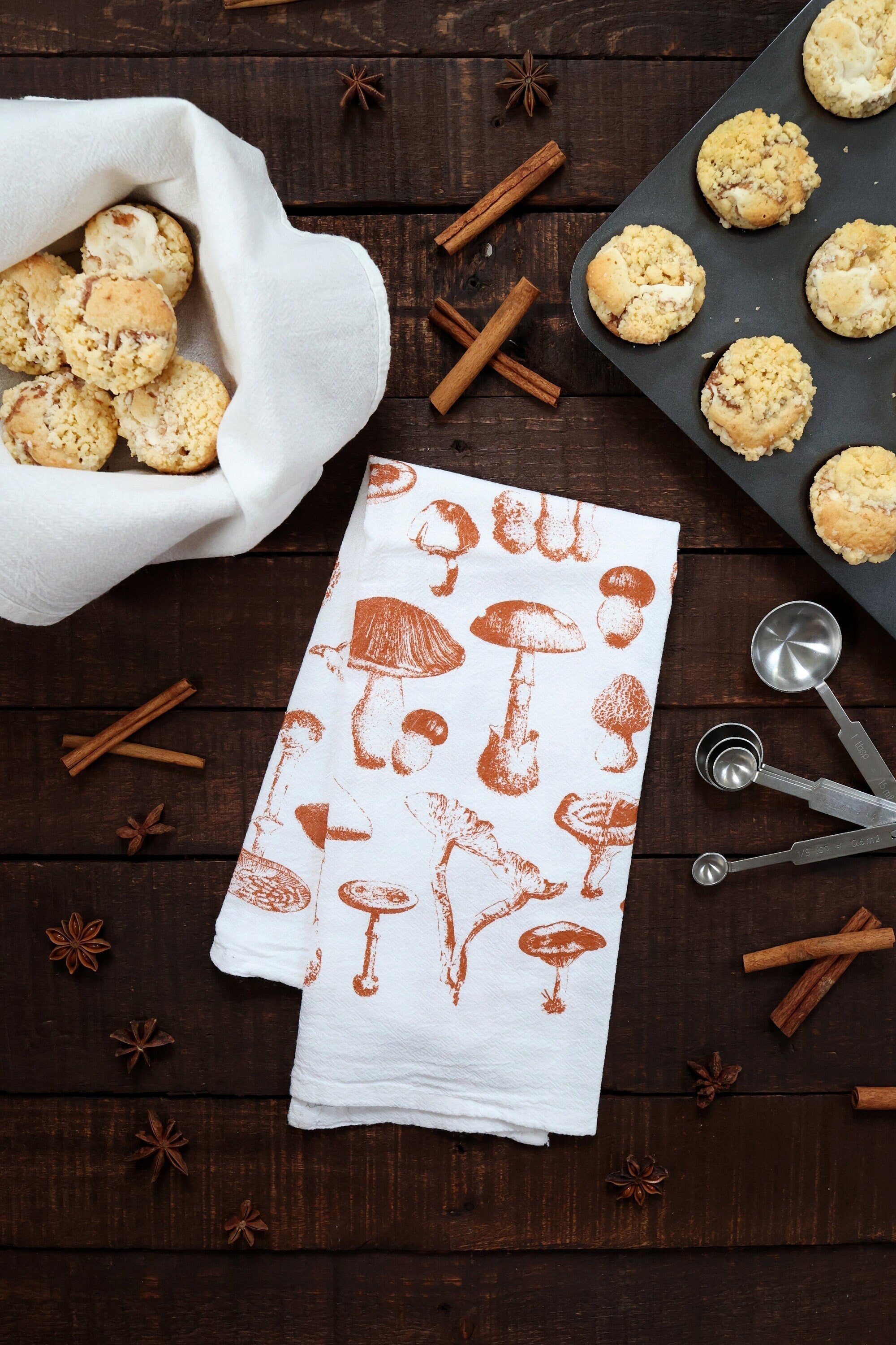 Mushroom Pattern Tea Towel