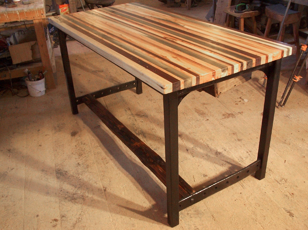 Industrial Butcher Block Kitchen Island