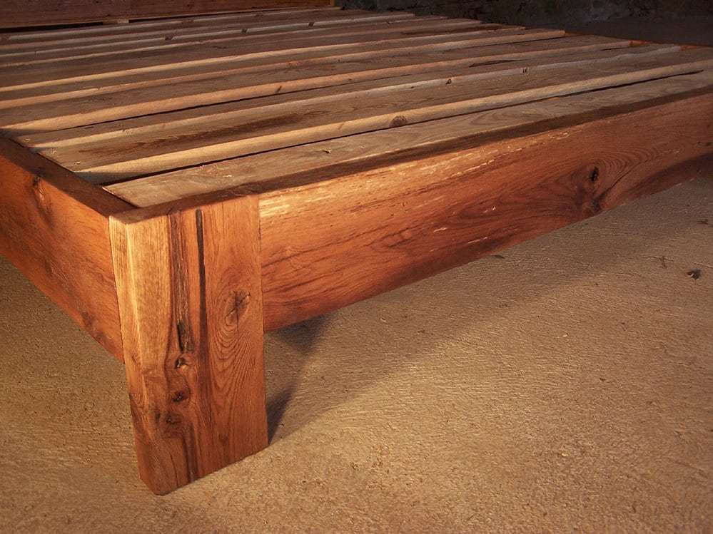 "Slant Back" Reclaimed Wood Panel Bed