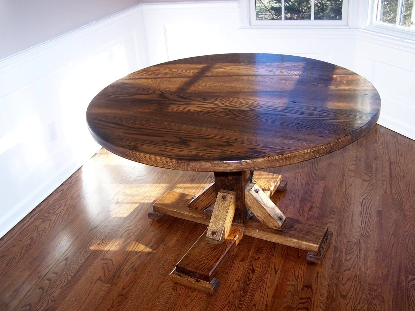 Vintage Oak Pedestal Dining Table