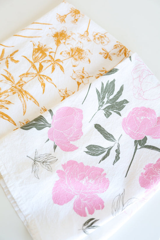 Peony Tea Towel