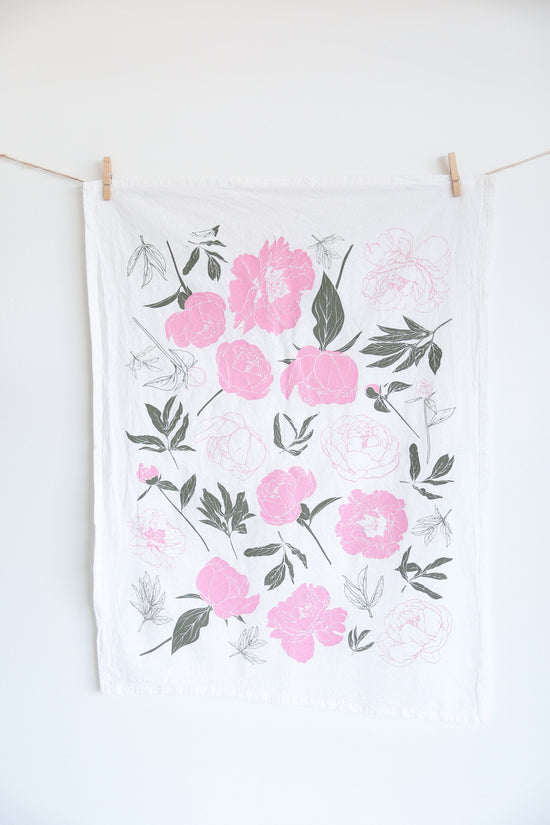 Peony Tea Towel