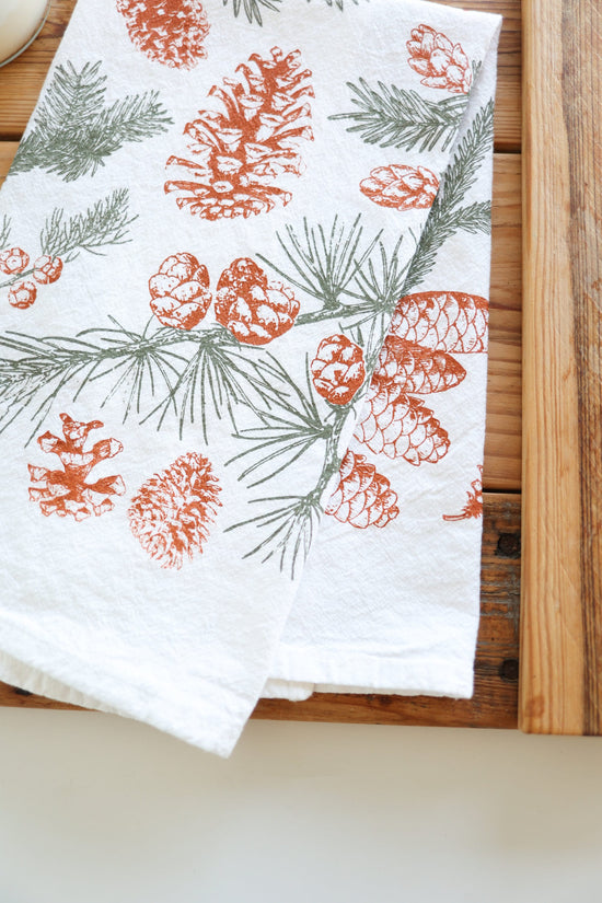 Pinecone Tea Towel