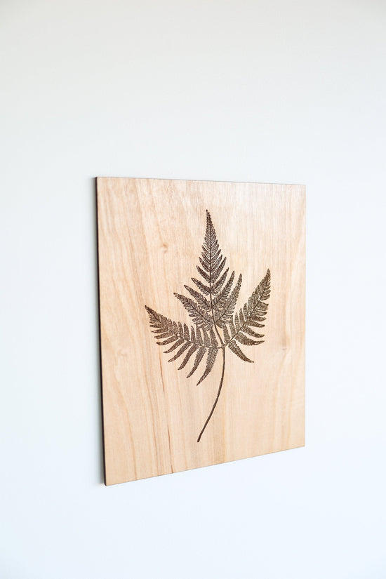 Wooden Fern Panel Wall Art