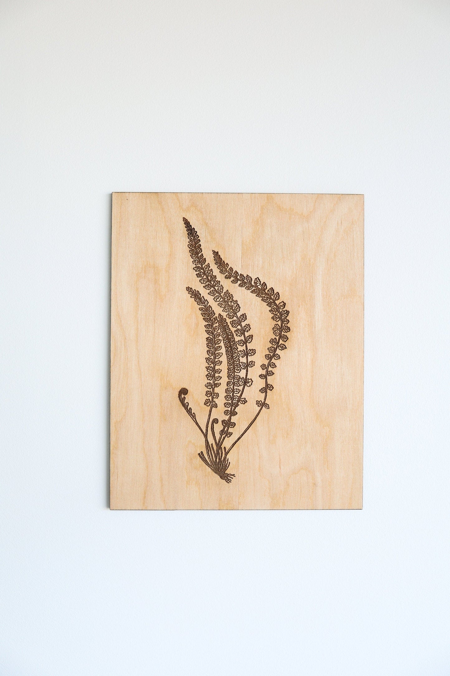 Wooden Fern Fronds Panel Wall Art