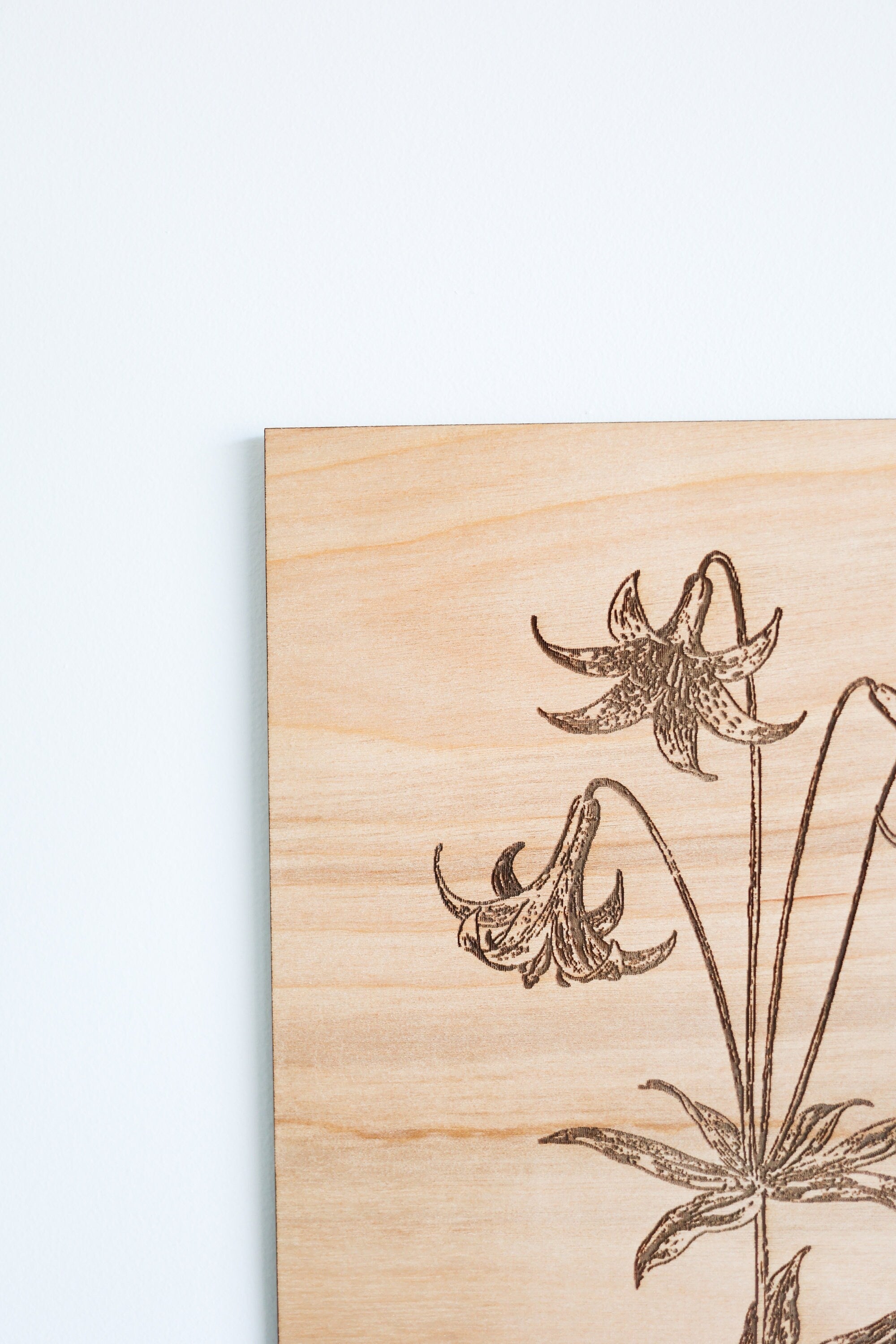 Wooden Lily Panel Wall Art