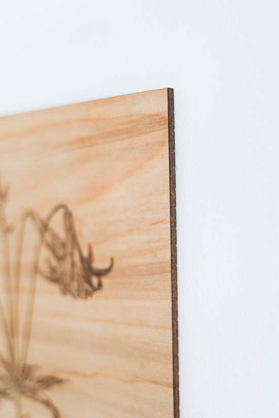 Wooden Lily Panel Wall Art