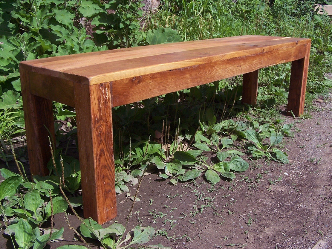 Reclaimed Barnwood Parsons Bench