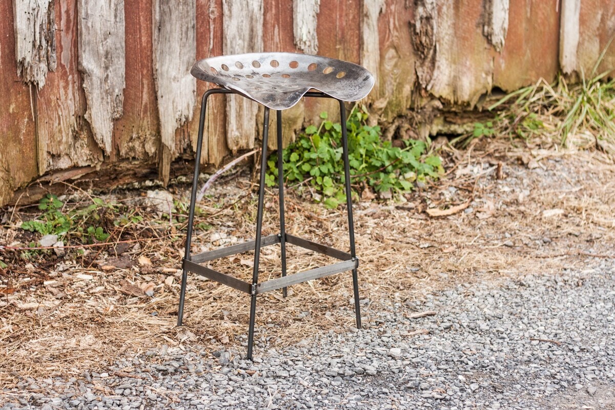 Metal Tractor Seat Stool, Brown