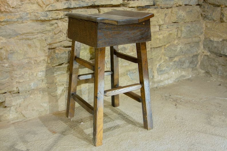 Rustic Reclaimed Barnwood Saddle Stool