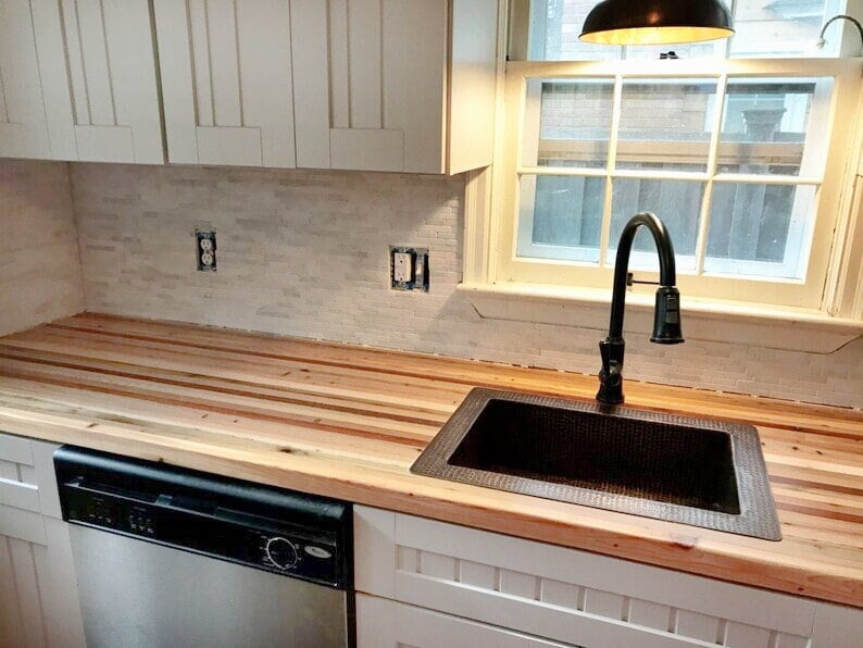 Reclaimed Wood Butcher Block Countertop