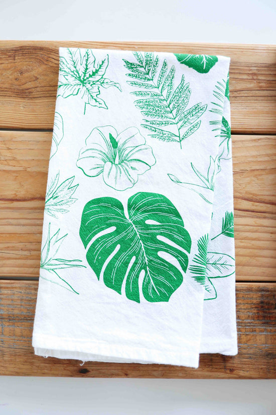 Tropical Leaves Tea Towel