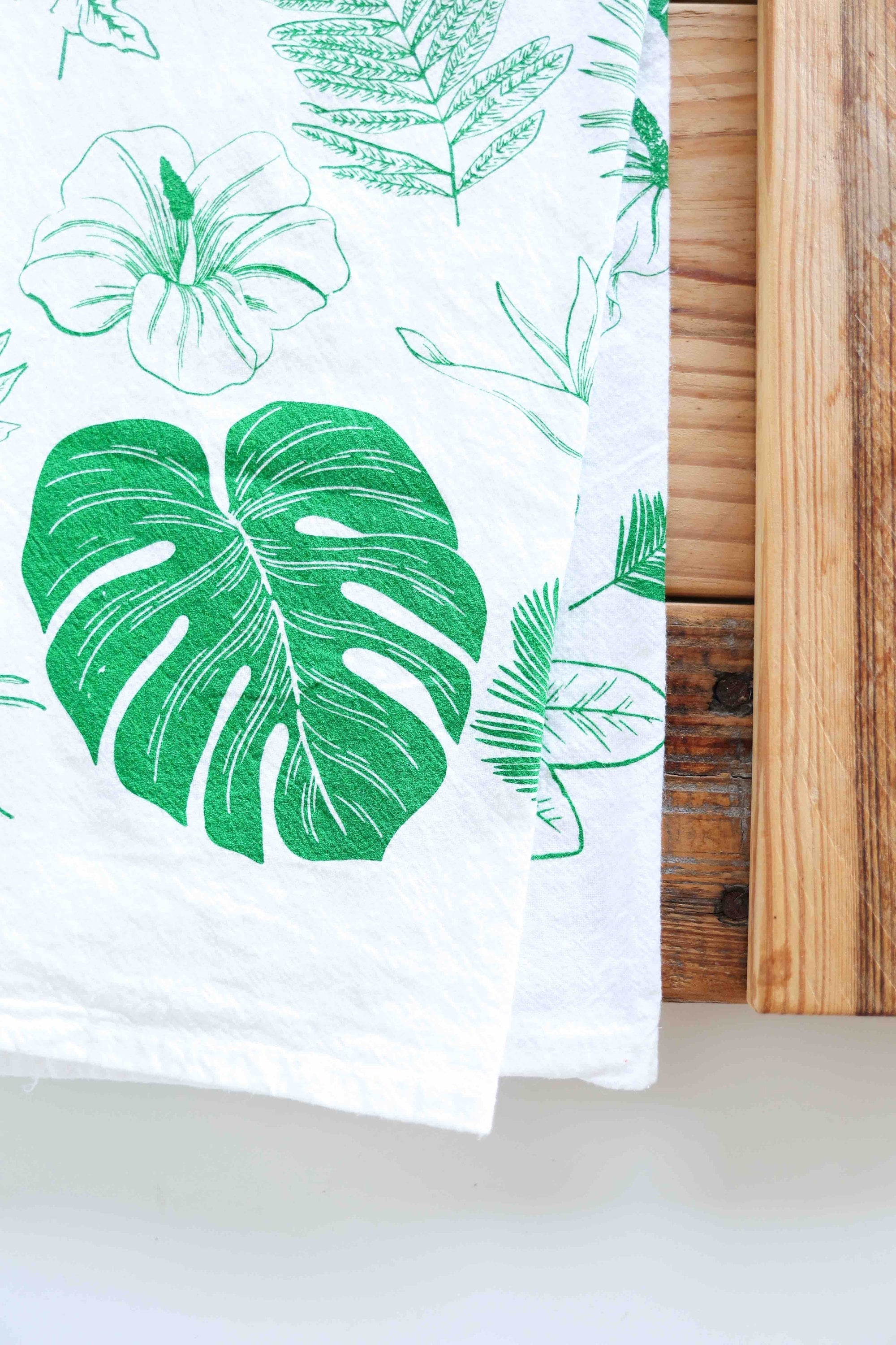 Tropical Leaves Tea Towel